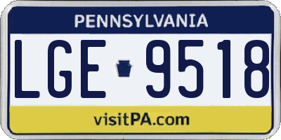 PA license plate LGE9518