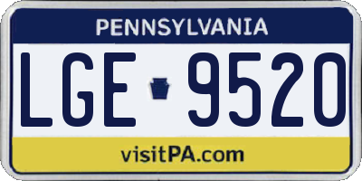PA license plate LGE9520