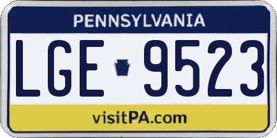 PA license plate LGE9523