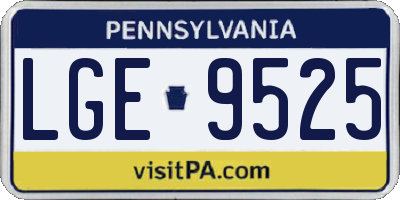 PA license plate LGE9525