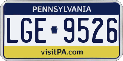 PA license plate LGE9526