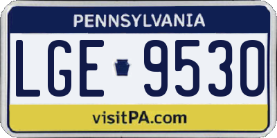 PA license plate LGE9530
