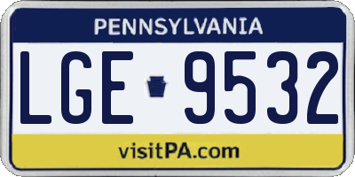 PA license plate LGE9532