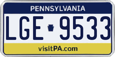 PA license plate LGE9533