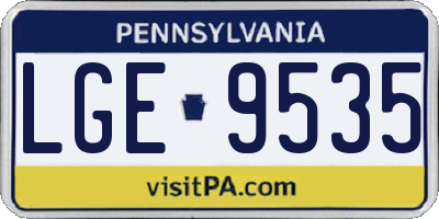 PA license plate LGE9535