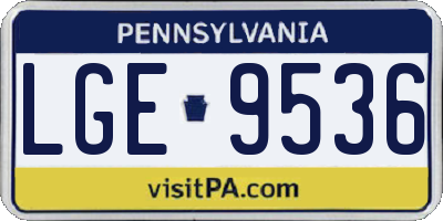 PA license plate LGE9536
