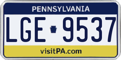 PA license plate LGE9537