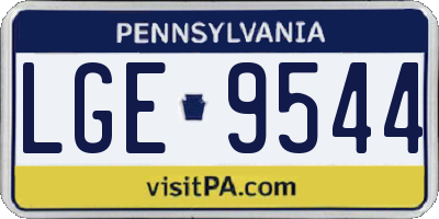 PA license plate LGE9544
