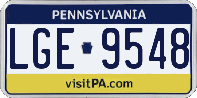 PA license plate LGE9548