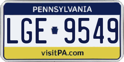 PA license plate LGE9549