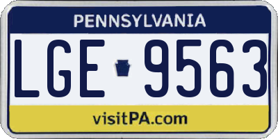 PA license plate LGE9563