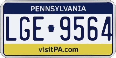 PA license plate LGE9564