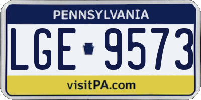 PA license plate LGE9573
