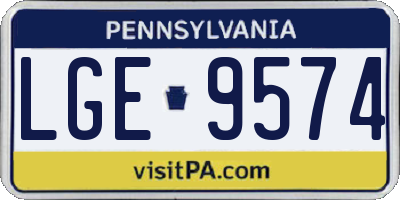 PA license plate LGE9574
