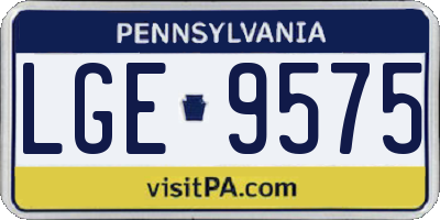 PA license plate LGE9575