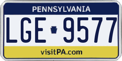 PA license plate LGE9577