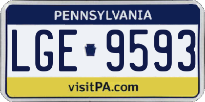 PA license plate LGE9593