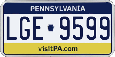 PA license plate LGE9599