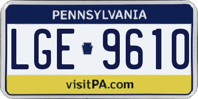 PA license plate LGE9610
