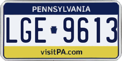 PA license plate LGE9613