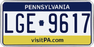 PA license plate LGE9617