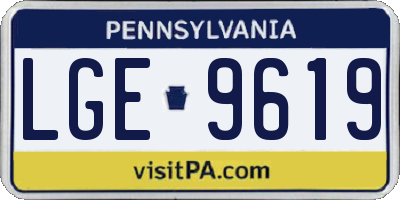 PA license plate LGE9619