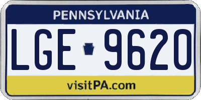 PA license plate LGE9620