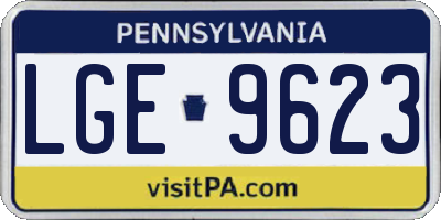 PA license plate LGE9623
