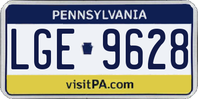 PA license plate LGE9628