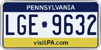 PA license plate LGE9632