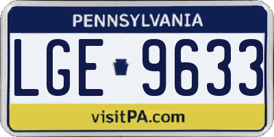 PA license plate LGE9633