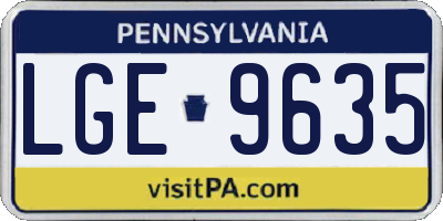 PA license plate LGE9635
