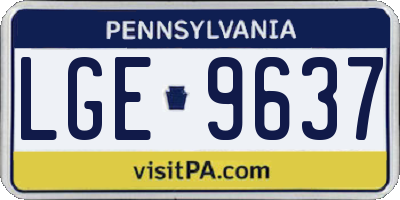 PA license plate LGE9637