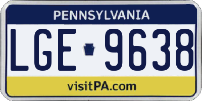 PA license plate LGE9638