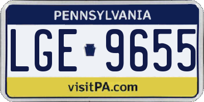 PA license plate LGE9655
