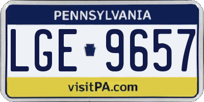 PA license plate LGE9657