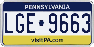PA license plate LGE9663