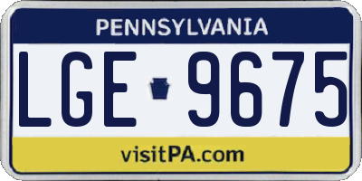 PA license plate LGE9675