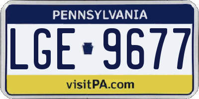 PA license plate LGE9677