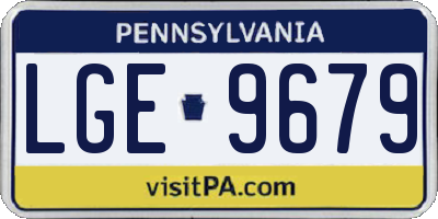 PA license plate LGE9679