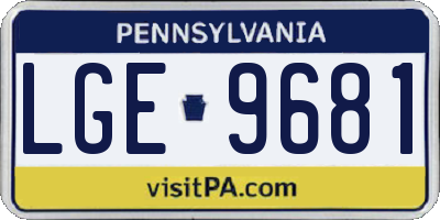 PA license plate LGE9681