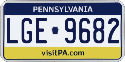 PA license plate LGE9682