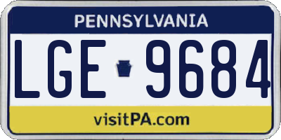 PA license plate LGE9684