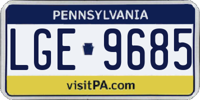 PA license plate LGE9685