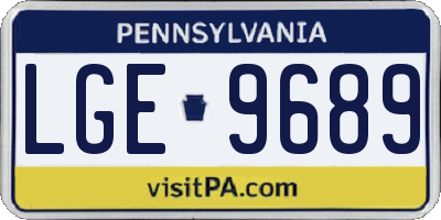 PA license plate LGE9689