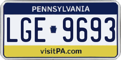 PA license plate LGE9693