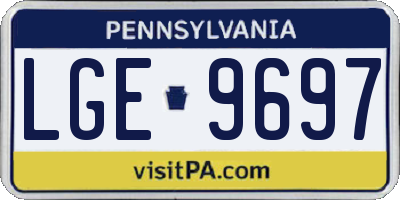 PA license plate LGE9697