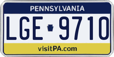 PA license plate LGE9710