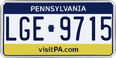 PA license plate LGE9715