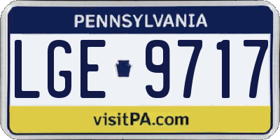PA license plate LGE9717